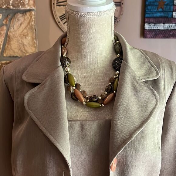 Nwt Vintage 90s City Triangles Tan Sleeveless Dress With Matching Jacket Size 11 - Picture 2 of 15